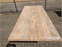 Tuintafel iepenhout. 230 x 100 x 78cm. metalen spinpoot - afbeelding 3 van  3