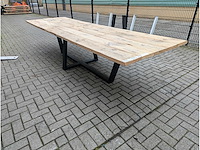 Tuintafel mega. grenenhout. 370 x 115 x 78cm. metalen onderstel - afbeelding 1 van  3