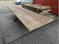 Tuintafel mega. rustiek eiken. 400 x 100 x 78cm. metalen spinpoot - afbeelding 1 van  4