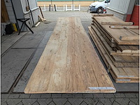 Tuintafel mega. rustiek eiken. 400 x 100 x 78cm. metalen spinpoot - afbeelding 3 van  4