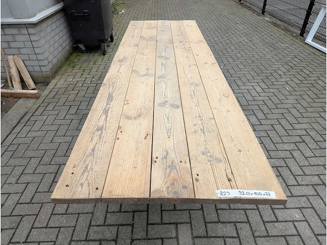 Tuintafel mega. rustiek grenenhout. 320 x 100 x 77cm. metalen spinpoot - afbeelding 3 van  3