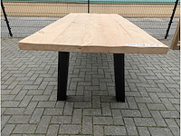 Tuintafel oud iepenhout 245 x 115 x 78cm. metalen onderstel - afbeelding 2 van  3