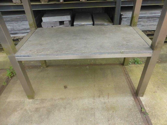 Tuintafel roestvaststaal / hardsteen (3x) - afbeelding 1 van  1