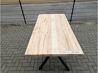 Tuintafel rustiek acaciahout 190 x 95 x 77cm. metalen y onderstel - afbeelding 3 van  3