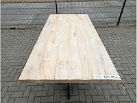 Tuintafel rustiek iepenhout. 220 x 100 x 77cm. metalen spinpoot - afbeelding 3 van  3