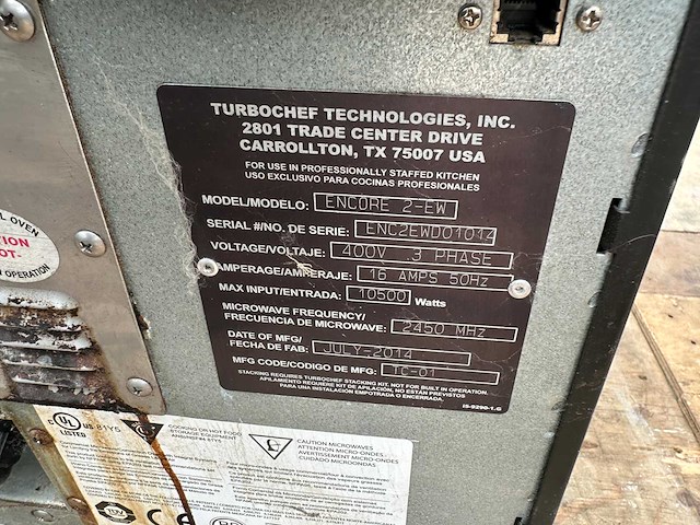 Turbochef - encore - high speed oven - afbeelding 7 van  7