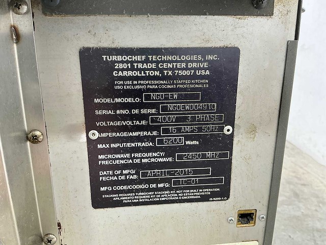 Turbochef - ngo-ew - rapid oven - afbeelding 7 van  7