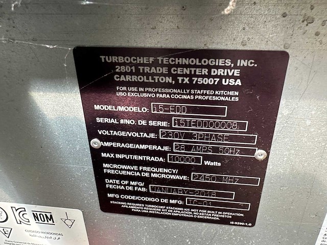 Turbochef oven i5 touch control - ew 3x380v - afbeelding 6 van  6