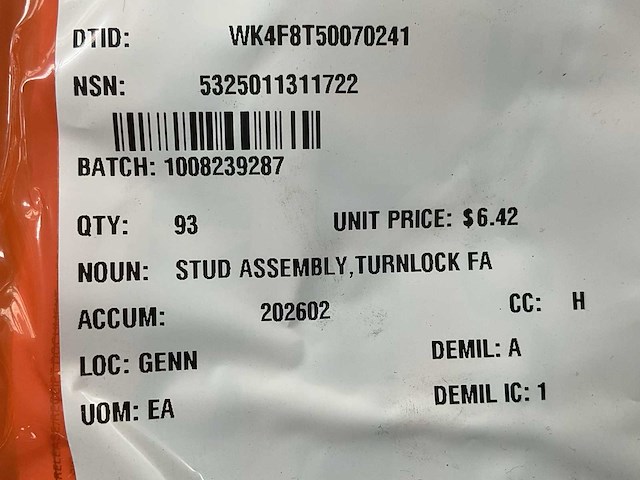 Turnlock stud assembly (93x) - afbeelding 3 van  3