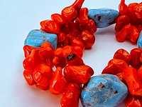Turqoise en bloedkoraal armband - afbeelding 3 van  3