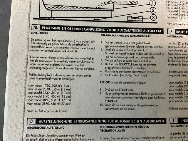 Tuttnauer 2540 ea autoclaaf - afbeelding 7 van  10