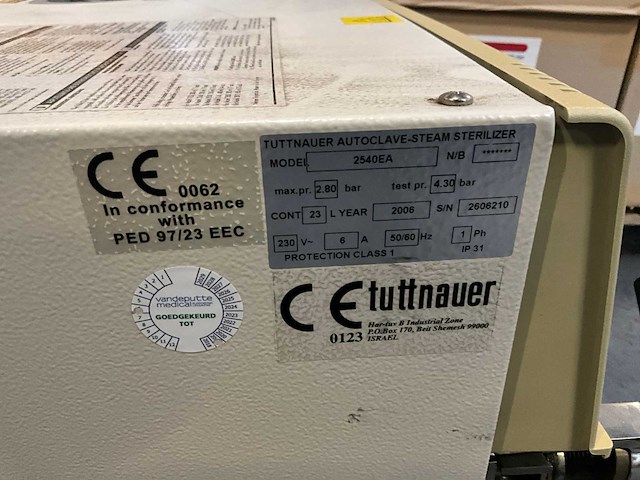 Tuttnauer 2540 ea autoclaaf - afbeelding 8 van  10