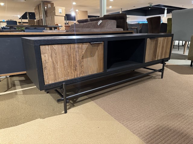 Tv- meubel, zwart + bruin - afbeelding 1 van  4