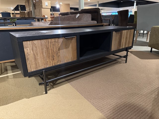 Tv- meubel, zwart + bruin - afbeelding 2 van  4
