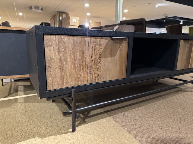 Tv- meubel, zwart + bruin - afbeelding 3 van  4