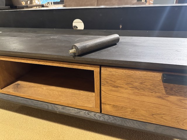 Tv- meubel, zwart + bruin - afbeelding 5 van  5