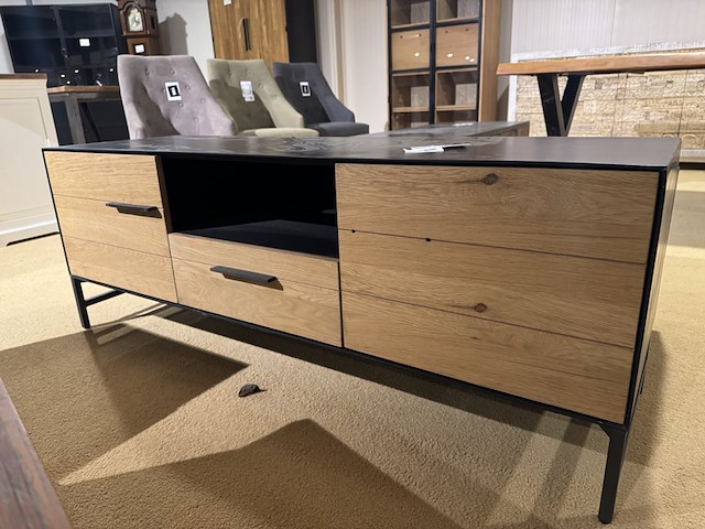 Tv- meubel, zwart + bruin - afbeelding 2 van  5