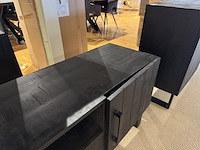 Tv-dressoir, zwart mangohout, zwart metalen onderstel - afbeelding 6 van  6