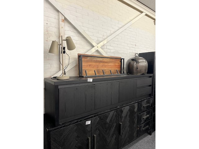 Tv kast toscane lamulux, noir zwart - afbeelding 1 van  6