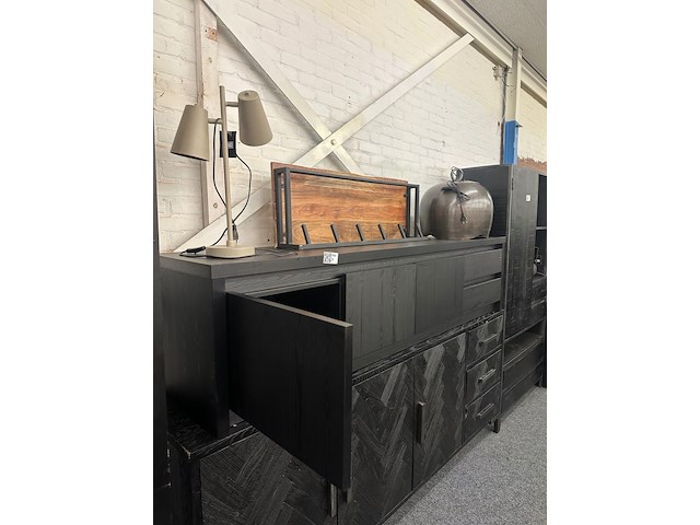 Tv kast toscane lamulux, noir zwart - afbeelding 5 van  6