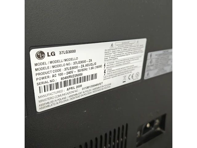 Tv, lg, 37 lg3000 - afbeelding 2 van  2