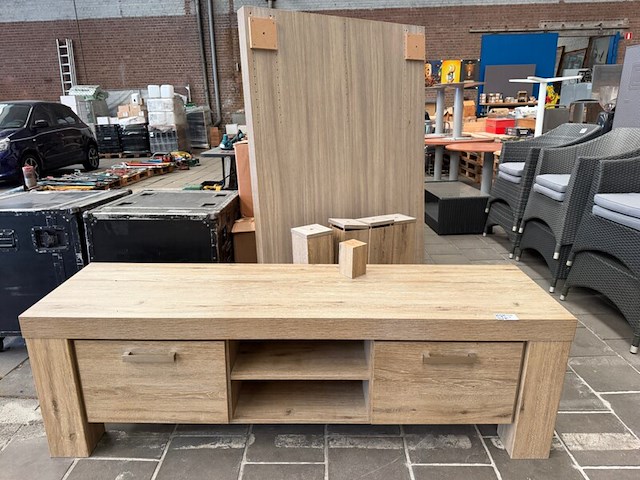 Tv-meubel 182x50x58 cm, 1x salontafel 165x102x69,5 cm - afbeelding 1 van  4