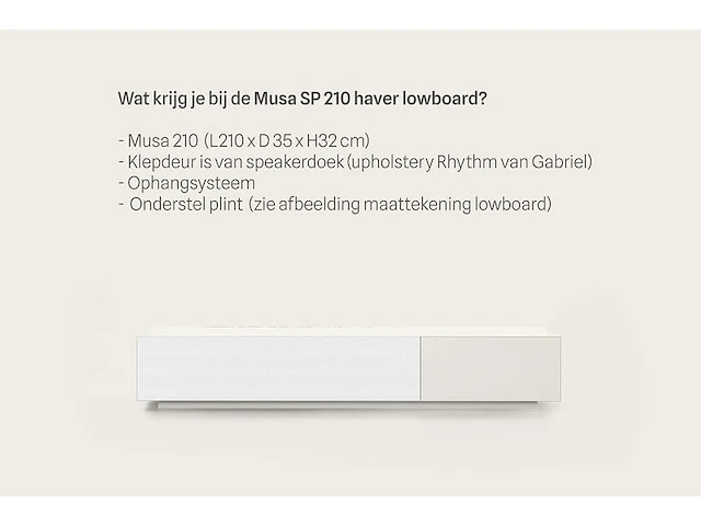 Tv-meubel, haver + lowboard, raat, musa 210 sp, haver - afbeelding 2 van  4