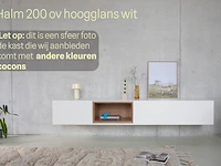 Tv-meubel incl. 2 cocons, raat, halm 200 ov, hoogglans wit