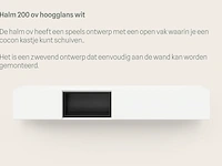 Tv-meubel incl. 2 cocons, raat, halm 200 ov, hoogglans wit - afbeelding 2 van  4