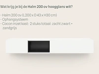 Tv-meubel incl. 2 cocons, raat, halm 200 ov, hoogglans wit - afbeelding 3 van  4