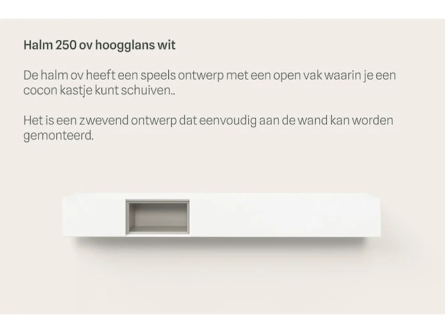 Tv-meubel, incl. 2 cocons, raat, halm 250 ov, hoogglans wit - afbeelding 2 van  4