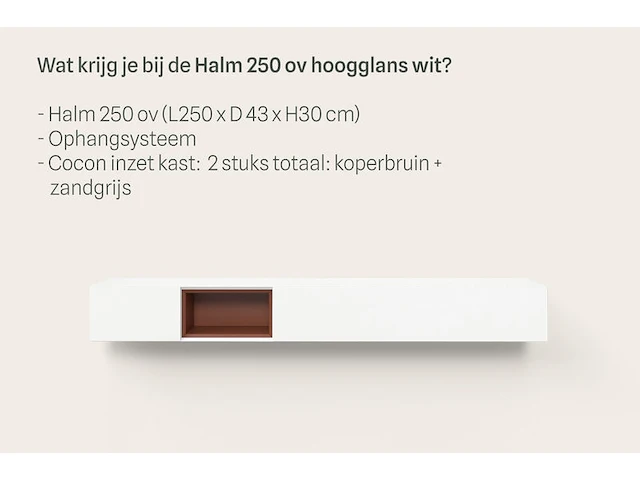Tv-meubel, incl. 2 cocons, raat, halm 250 ov, hoogglans wit - afbeelding 3 van  4