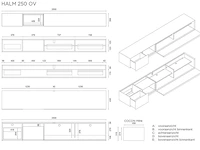 Tv-meubel, incl. 2 cocons, raat, halm 250 ov, hoogglans wit - afbeelding 4 van  4