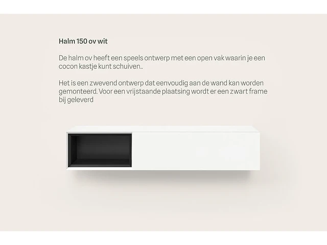 Tv-meubel incl. frame + 2 cocons, raat, halm 150 ov, wit - afbeelding 2 van  5