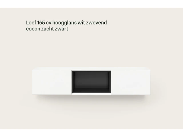 Tv-meubel incl. frame + 2 cocons, raat, loef 165 ov, hoogglans wit - afbeelding 4 van  6