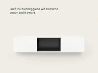 Tv-meubel incl. frame + 2 cocons, raat, loef 165 ov, hoogglans wit - afbeelding 4 van  6