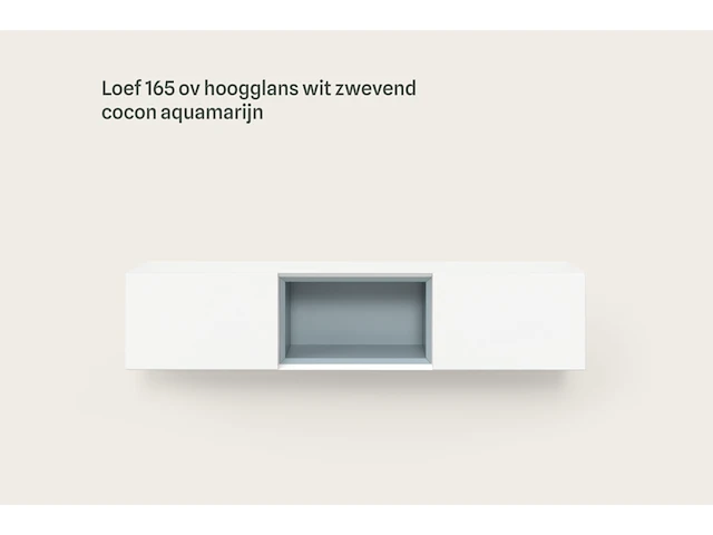 Tv-meubel incl. frame + 2 cocons, raat, loef 165 ov, hoogglans wit - afbeelding 5 van  6