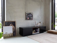 Tv-meubel incl. frame + 2 cocons, raat, loef 165 ov, zwart