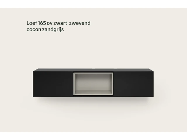 Tv-meubel incl. frame + 2 cocons, raat, loef 165 ov, zwart - afbeelding 5 van  7