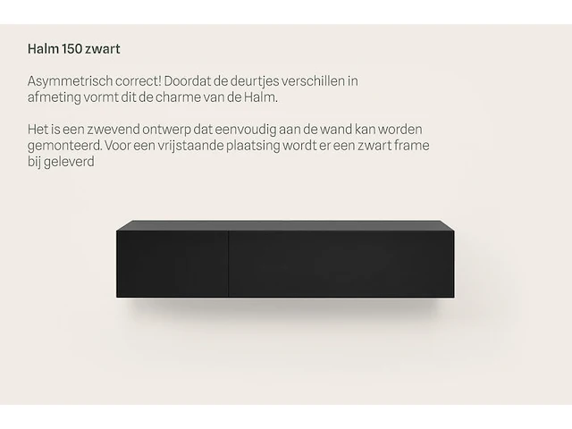 Tv-meubel incl. frame, raat, halm 150, zwart - afbeelding 2 van  5