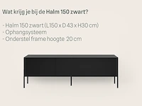 Tv-meubel incl. frame, raat, halm 150, zwart - afbeelding 3 van  5