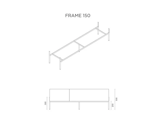 Tv-meubel incl. frame, raat, halm 150, zwart - afbeelding 5 van  5