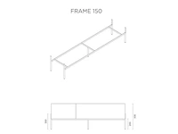 Tv-meubel incl. frame, raat, halm 150, zwart - afbeelding 5 van  5
