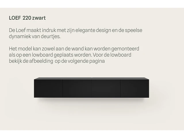 Tv-meubel incl. lowboard-onderstel, raat, loef 220, zwart - afbeelding 2 van  5