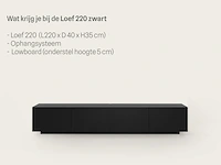 Tv-meubel incl. lowboard-onderstel, raat, loef 220, zwart - afbeelding 3 van  5
