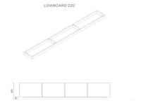 Tv-meubel incl. lowboard-onderstel, raat, loef 220, zwart - afbeelding 5 van  5