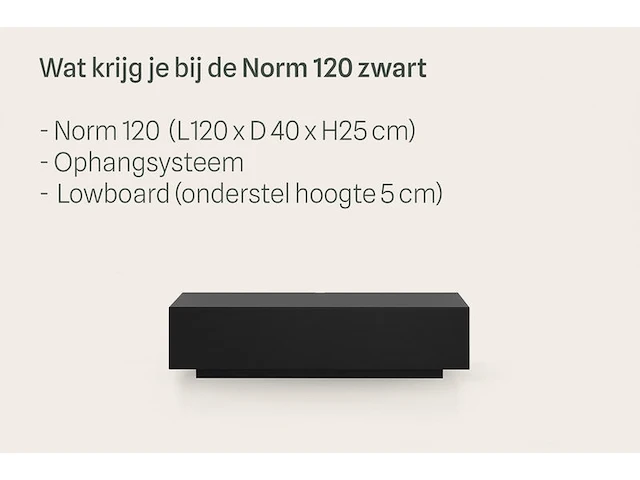 Tv-meubel incl. lowboard-onderstel, raat, norm 120, zwart - afbeelding 3 van  5