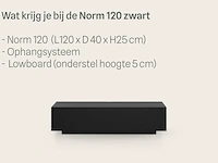 Tv-meubel incl. lowboard-onderstel, raat, norm 120, zwart - afbeelding 3 van  5