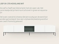 Tv-meubel incl. zwart frame + 2 cocons, raat, loef 275 ov, hoogglans wit - afbeelding 2 van  7