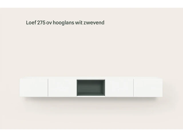 Tv-meubel incl. zwart frame + 2 cocons, raat, loef 275 ov, hoogglans wit - afbeelding 4 van  7